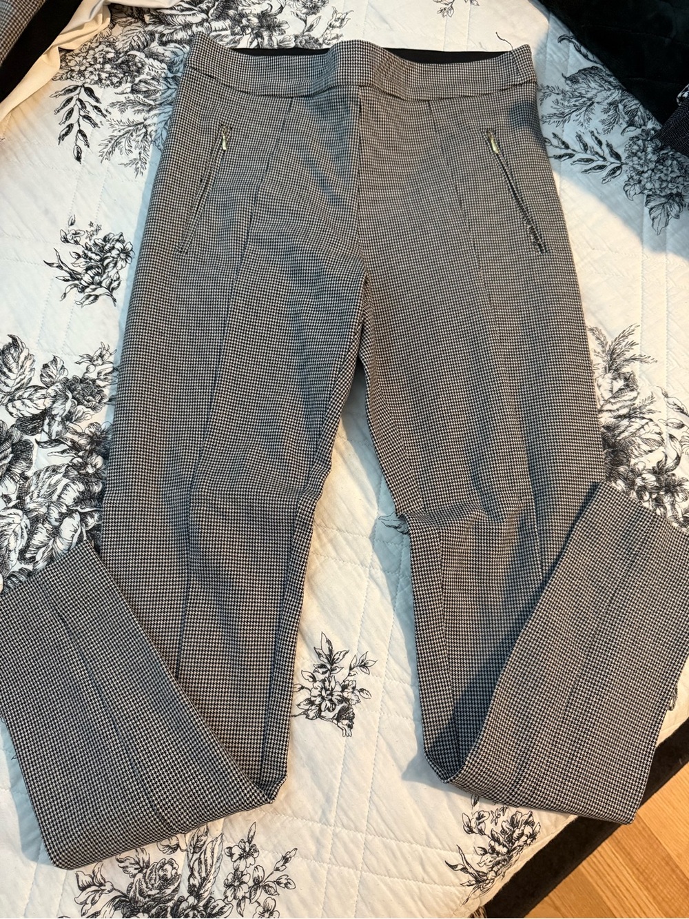 H&M Slim Houndstooth Dress Pants - Black/White